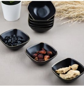 Resim 6lı Porselen Küçük Siyah Çerezlik 