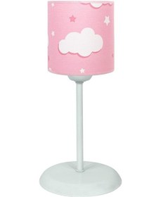 Resim Şenay Aydınlatma Çocuk Odası Silindir Kumaş Abajur-Pembe Bulut 
