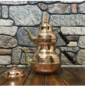 Resim Bal Peteği Modelli Bakır Çaydanlık, B15151 Gümüş 