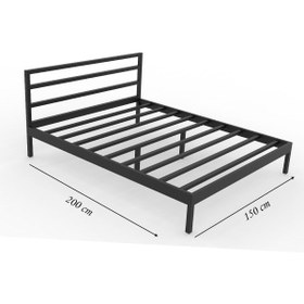 Resim Metalia Gm 225 Vigo Çift Kişilik Metal Karyola Siyah 140*190 cm 