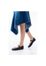 Resim İnf-324 Siyah Baretli Tokalı Günlük Kadın Babet Siyah 