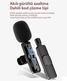Resim K9 Yaka Mikrofonu Çift Wireless-kablosuz Hd Ergonomik Tak Çalıştır Lightning 