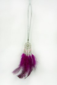 Resim biuti El Yapımı Minik Pembe Cam Boncuklu Düş Kapanı Tüylü Araba Dikiz Ayna Süsü, Yeni Araba Hediyesi 