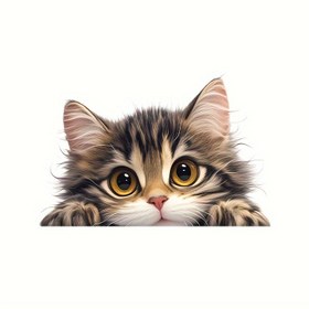Resim Sevimli Kedi Desenli Anahtarlık Işığı - Çıkarılabilir, Kendinden Yapışkanlı Duvar Stickerı Yatak Odası, Oturma Odası & Banyo Dekoru için 