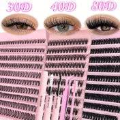 Resim 4'lü Set-200/60 Adet, 304080, Tekli Kirpik Uzatma Kiti - Karışık Uzunluklar 8-16mm, Doğal&Yoğun&Tıknaz, Tüm Göz Şekilleri İçin, Yumuşak & Rahat, Günlük Kullanım ve Partiler için DIY 3D Etkili Kirpikler 