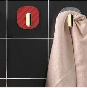 Resim 2li Yapışkanlı Retro Askılık Dolap Kapak Kulpu Kırmızı 5440 Çok Renkli 