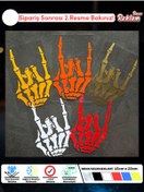 Resim Onur Reklam İskelet El Rock İşareti Sticker – Suya Dayanıklı, 15x22 cm (Renk Seçenekli) 
