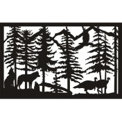Resim Xpetrana- Kurtlar Hindiler ve Orman Temalı Duvar Dekor Sticker 40 x 24 cm 