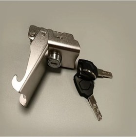 Resim Boatshop1 Gümüş Çıkarılabilir Alüminyum Alaşımlı Kayışlı Paslanmaz Çelik Motosiklet Kilidi Sokak Motosikletleri İçin Dayanıklı Bagaj Kiliti 