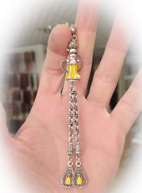 Resim Vip Kehribar Nargile Model Sarı Mineli 925 Ayar Gümüş Kaplama Püskül 