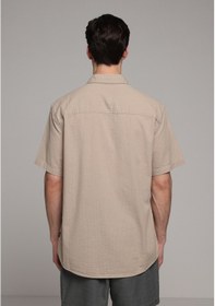 Resim Colin's Colins Regular Fit Shirt Neck Düz Erkek Bej Kısa Kol Gömlek Cl1083096 Q1.v1 Beı 