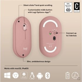 Resim Logıtech Pebble 2 M350S Kablosuz Bluetooth Sessiz Optik Mouse Pembe 910-007014 