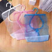 Resim Duvara Monte Plastik Fileli Askılı Organizatör Çanta - Çok Amaçlı Banyo, Yatak Odası ve Kişisel Bakım Aksesuarları İçin Depolama Sepeti - Montaj Gerekmez, Beyaz/Siyah/Pembe/Mavi, Raflı 
