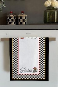 Resim Beyaz Damalı Fırın Mutfak Havlusu 30X50Cm 
