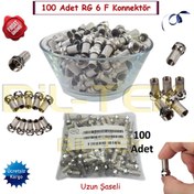 Resim Rg 6 F Konnektör Uzun Şaseli 100 Adet 