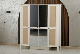 Resim Luna Çocuk Odası 4 Kapılı Dolap 