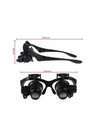 Resim Büro Ev Ofis Hediyesi İçin 25x 4lens 2led Işıklı Büyüteç Gözlük Model Eller Serbest Çalışma Büyüteci 