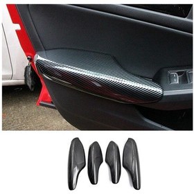 Resim Honda Civic Fe1 Uyumlu Kapı Kolçak Kaplaması Karbon 2022+ (541931963) 