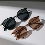 Resim Kadınların Yuvarlak Çerçeve Moda Gözlükleri - AC Lens, Siyah ve Kahverengi, Hafif Plastik Çerçeve, Elde Yıkanabilir, Günlük Kullanım İçin Mükemmel, Günlük Moda Gözlükleri | Yuvarlak Çerçeve Gözlükleri | Hafif Gözlükler 
