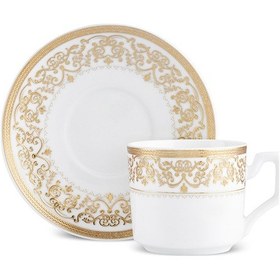Resim Karaca Nur 6 Kişilik Porselen Kahve Fincan Takımı 100 Ml Gold 
