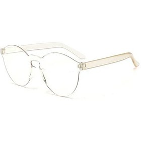 Resim Moonbıffy Motosiklet Moda Yuvarlak Şeker Lens Uv400 Çerçevesiz Güneş Gözlüğü Kadın/erkek Altınwhıte51 Beyaz 