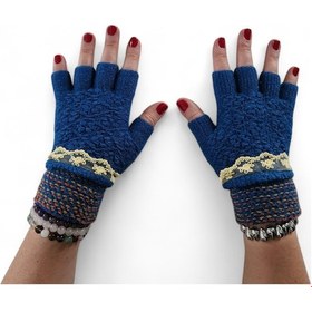 Resim Dantel Zamanı Eldiven Mavi Beyaz 