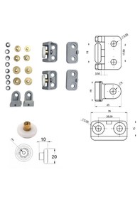 Resim Ayrıntıshop Duşakabin Katlanır Rulman Tekerleği Seti Gri 