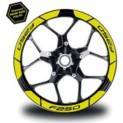 Resim Neon Sarı Bajaj F250 Geniş Jant Sticker Etiket Modeli 