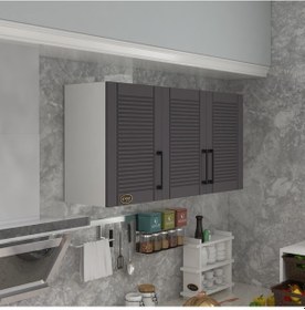 Resim Kenzlife Hazır Mutfak Dolabı Mandalina90 Gri Mod2 90 120 32 Mebran Kapak Suntalam Gövde Beyaz 