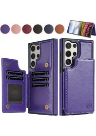 Resim Chenkestoreone Samsung Galaxy S22+ 5g Kırmızı Rfıd Bloklu Cüzdan Kılıfı 