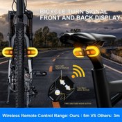 Resim Kablosuz Uzaktan Kumandalı LED Bisiklet Dönüş Sinyal Işıkları, USB Şarj Edilebilir Arka Işık Seti, Parlak 3-Mod Bisiklet Güvenlik Flaşörü, ABS Seatpost Mount, Şarj Edilebilir Lityum Polimer Batarya ile Bisikletler ve Motosikletler için Sevgililer Günü, Şükran Günü, Noel, Yılbaşı 