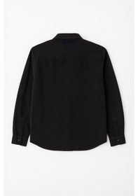 Resim Erkek Cepli Siyah Jean Gömlek Siyah 