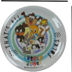 Resim Sert Plastikten Looney Tunes Baskılı Çukur Tabak 1 Adet 