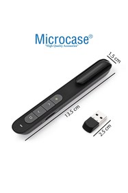 Resim Microcase Kalem Tipi Kablosuz Lazerli Wireless Sunum Kumandası - Al3236 
