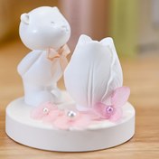 Resim Silikon Hibrit Ayı Mum Kalıbı, DIY Alçı Döküm, 3D Kristal Damlama Tasarımı, Yuvarlak Tabanlı Masaüstü Dekor Silikon Kalıp, Kokan Ay Çiçekleri Temalı 