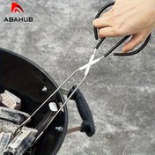 Resim ABAHUB BBQ Maşası Uzun Isıya Dayanıklı Kaymaz Tutma Yeri ile Bahçe Kampı Mangal Parti Kömür Ateş Çukuru Profesyonel Sınıf Barbekü Aracı 
