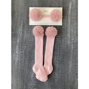 Resim Pempem Bandana Pempembandana Kız Bebek Uzun Peluş Ponponlu Çorap Bandana Set 