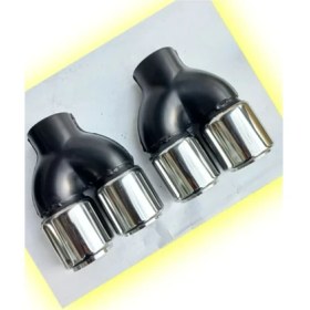Resim Egzozcum 76 Mm. Krom Düz Eşit (Dual) Çift Çıkışlı Paslanmaz Içi Borulu Takım Egzoz Eksoz Ucu (2 Adet) Uyumlu 