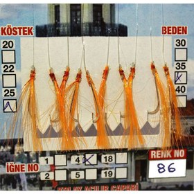 Resim Çinekop Çaparisi UV-GLOW Simli 10 İğneli Kolay Açılan Çapari 025mm Beden x 035mm Köstek - 62 