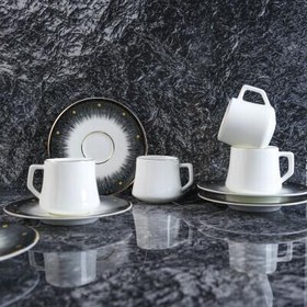 Resim Evaliza Diamond 6 Kişilik Kahve Fincan Takımı 80 ml 