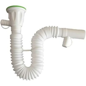Resim Çiftli Lavabo Sifonu-Gider Borusu Çamaşır Bulaşık Makine Çıkışlı N11.453 