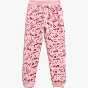 Resim Koton Baskılı Jogger Eşofman Altı Beli Lastikli Pembe Desenli 3wkg40097ak Çok Renkli 