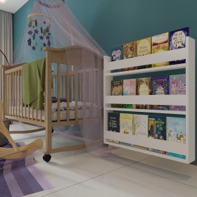Resim Zeo Wood Design Montessori Mdflam Çocuk Odası Kitaplığı 