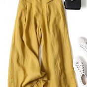 Resim Kadınlar İçin Vintage Geniş Paça Bilek Pantolon - Esnek Beli Olmayan, Günlük ve Resmi Kıyafetler için Bol Kesim - Makinede Yıkanabilir Sonbahar/İlkbahar/Yazlık Terrakota Kırmızı Alt Giyim - Rahat ve Şeffafsız Kumaşlı Casual Pantolon 