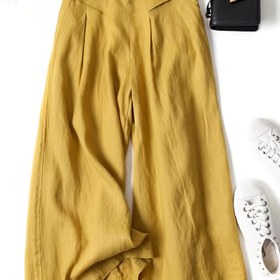 Resim Kadınlar İçin Vintage Geniş Paça Bilek Pantolon - Esnek Beli Olmayan, Günlük ve Resmi Kıyafetler için Bol Kesim - Makinede Yıkanabilir Sonbahar/İlkbahar/Yazlık Terrakota Kırmızı Alt Giyim - Rahat ve Şeffafsız Kumaşlı Casual Pantolon 