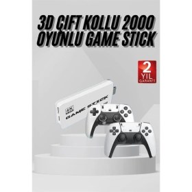 Resim Argesco Mühendislik 3D 4K 2000 Oyunlu Game Stick Oyun Konsolu Çift Konsol 