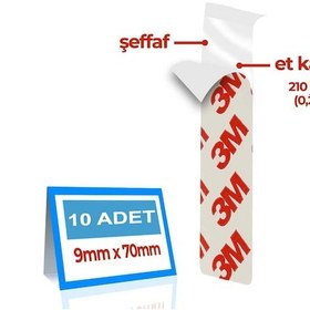 Resim 3m Hazır Kesim Şeffaf Çok Güçlü 9mmx70mm Bant 10'li 