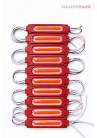 Resim 12v 2w Cob Modül Led Parmak Led Araç Altı & Oto Iç Aydınlatma 10'lu Paket Kırmızı 