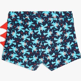 Resim Koton Köpek Balığı Baskılı Beli Bağlamalı Deniz Şortu Lacivert Desenli 5skb00005mm Lacivert Desenli 