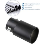 Resim Besthome1 63mm Mat Siyah Paslanmaz Çelik Egzoz Uç Borusu - 3.8-5.3cm Montaj Uyumlu 